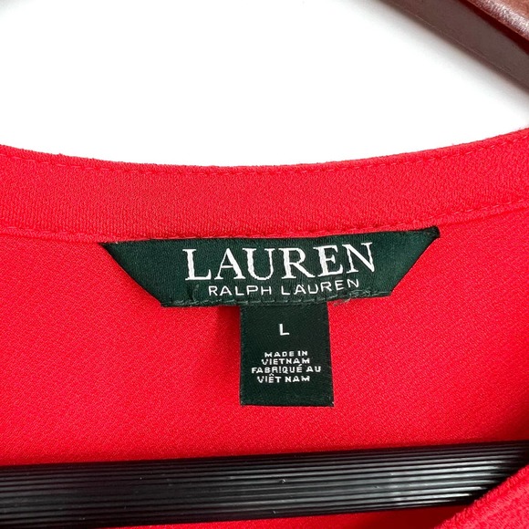 Ralph Lauren Womens Size Large Red Blouse Shirt Top Business Professional - Picture 2 of 6